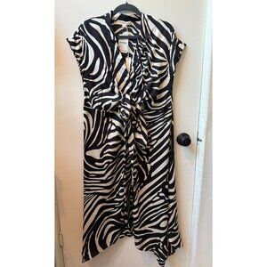 NWT ~ Womens' Size L ~ Dress w Wrap Tie Sash ~ Lovestitch ~ Zebra Print